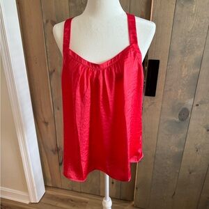 CAbi Vibrant Red Satin Camisole - 036